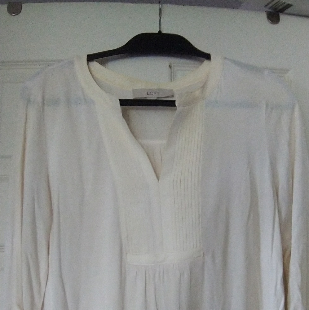 Mixed media cream blouse